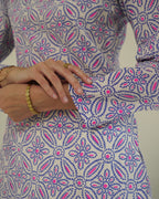 Vrinda - Blue & Pink Bandhani Print Cotton Kurta