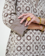 Manini - Beige Abstract Block Print Collared Kurta with Pants Set