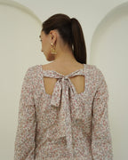 Ramya - Ivory & Blush Pink Floral Print Short Kurta with Farsi Pants Set