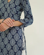 Shyama- Indigo Block Print Farshi Kurta Set