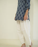 Shyama- Indigo Block Print Farshi Kurta Set