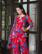 Radhika - Red Floral Kurta Set