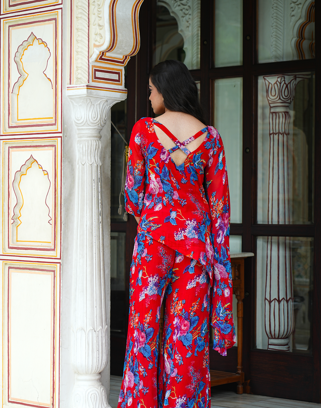 Radhika - Red Floral Kurta Set
