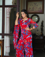 Radhika - Red Floral Kurta Set