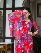 Radhika - Red Floral Kurta Set