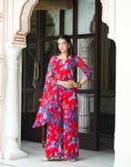 Radhika - Red Floral Kurta Set